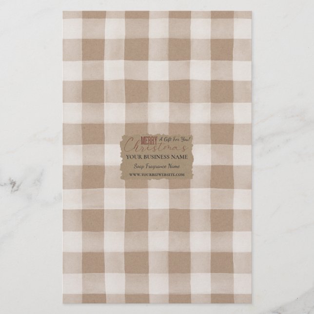 Lámina Kraft Buffalo Check Soap Wrap Paper Sheet - Satin (Anverso)