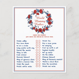 Lámina La amapola de Baby Shower con una flor de amapola