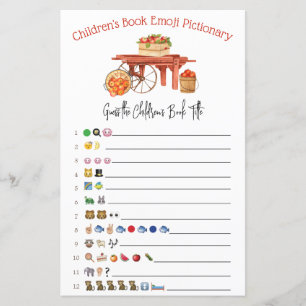 Lámina La Apple de nuestro juego Baby Shower de Emoji de