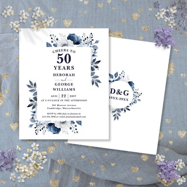 Lámina La Armada Saluda Invitación A 50 Años (Navy Cheers To 50 Years Anniversary Invitation)