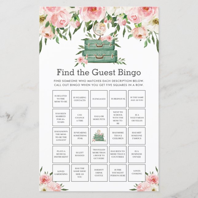 Lámina La aventura comienza la floral y el bingo invitado (Anverso)