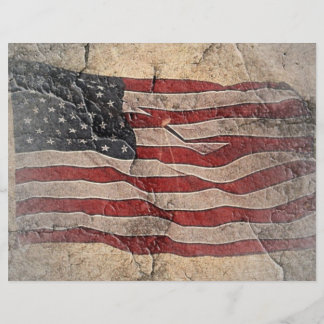 Lámina La bandera patriótica vintage de Estados Unidos en