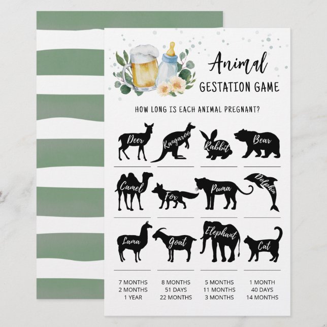 Lámina La Bebé Verde Está Preparando Un Juego De Gestació (Anverso / Reverso)