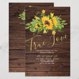 Lámina La boda de la madera de girasoles rústicos del pre