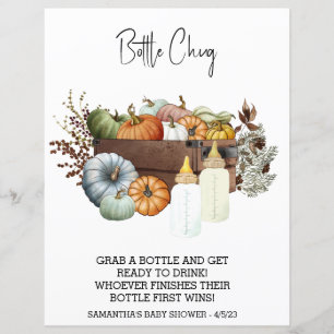 Lámina La calabaza de Baby Shower Beber botellas de otoño
