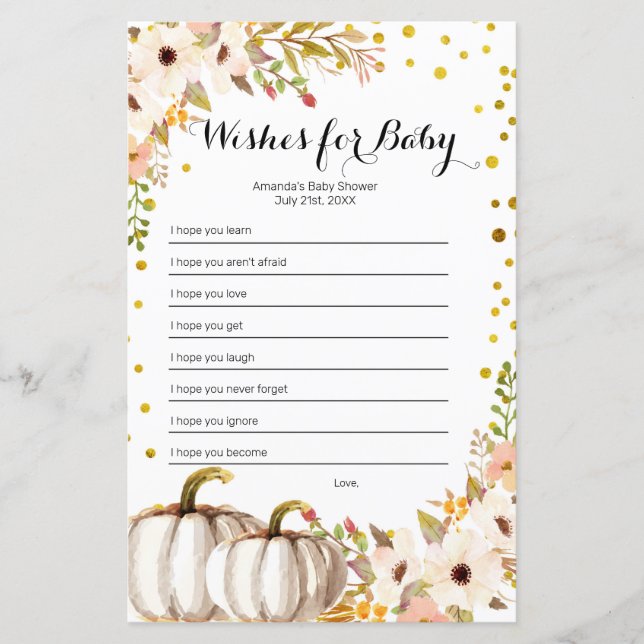 Lámina La calabaza de oro y los deseos de acuarela para e (Anverso)