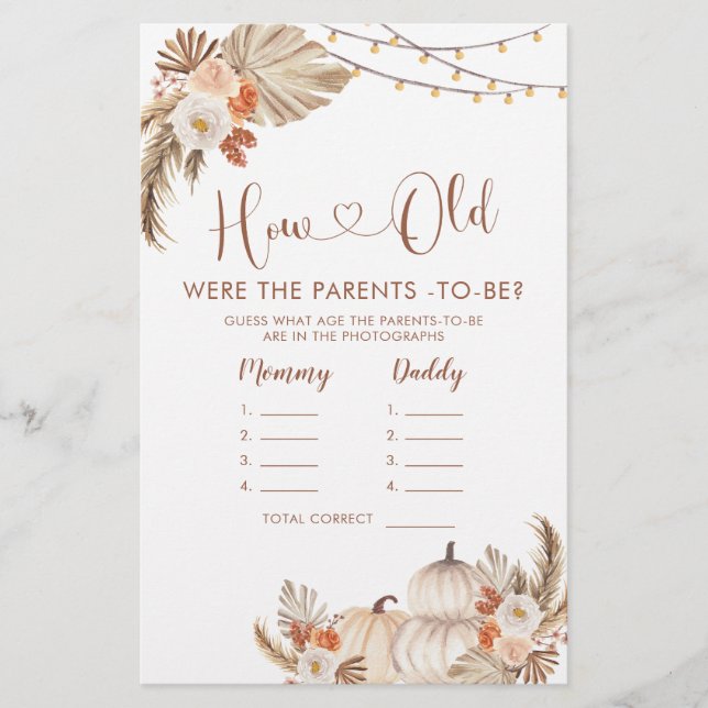 Lámina La calabaza rústica Boho se enamora de los viejos  (Anverso)