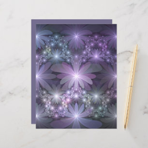 Lámina La cama de flores reluciente arte fractal