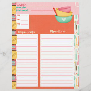 Lámina La Cocina Es Un Inserto De Receta De Arte - De Dob