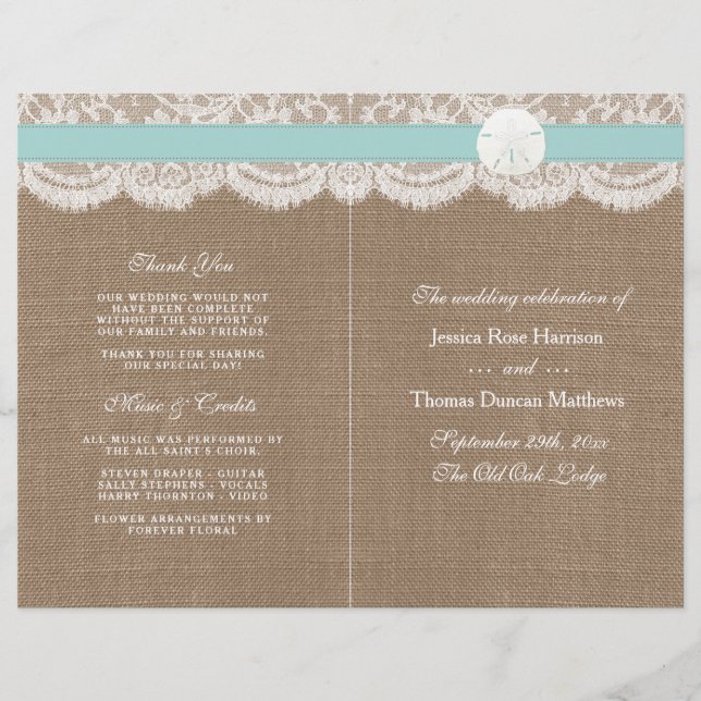 Lámina La colección de Bodas de arena turquesa (Anverso)