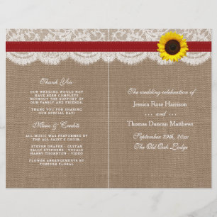 Lámina La colección de Bodas de girasol rústico - Rojo