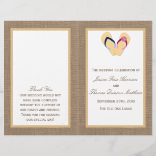 Lámina La colección de Bodas Flip-Flop Sand Beach Burlap