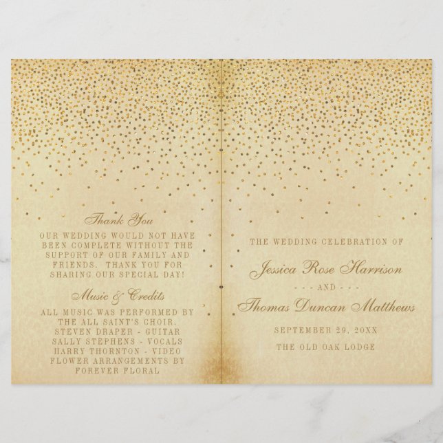 Lámina La colección de Bodas Glam Gold Confetti (Anverso)