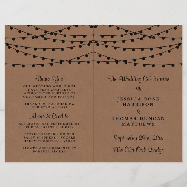 Lámina La colección de Bodas Rustic Kraft Lights (Anverso)