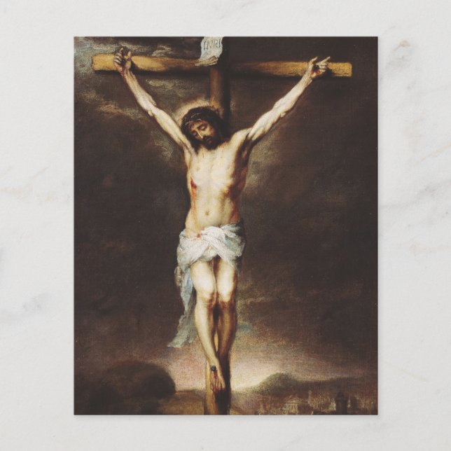 Lámina La crucifixión de Bartolomé Esteban Murillo (Anverso)