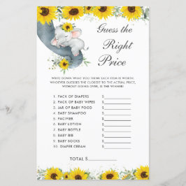 Lámina La ducha de elefantes de girasol adivina el precio