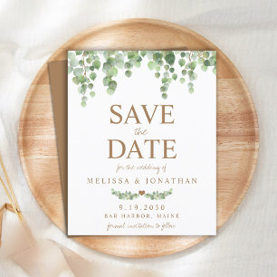 Lámina La ecología presupuestaria Eucalyptus Wedding Save