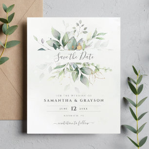 Lámina La ecología presupuestaria Eucalyptus Wedding Save