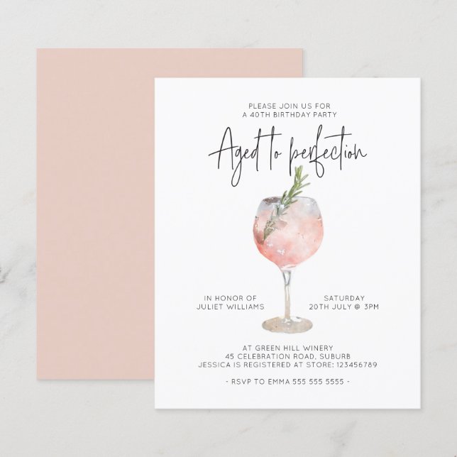 Lámina La edad del vino rosado presupuestal a 40 años de  (Anverso / Reverso)