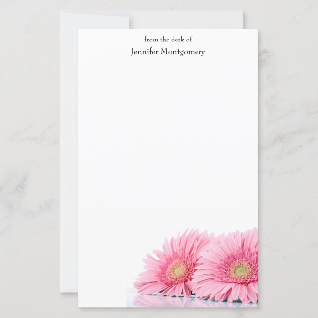 Lámina La elegante fotografía de Gerbera Rosa Daisies (Anverso)