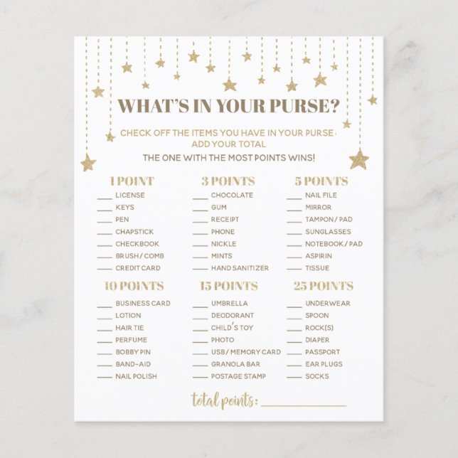 Lámina La estrella del Twinkle Gold Baby Shower ¿Qué tien (Anverso)