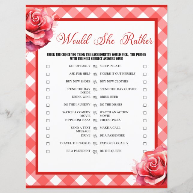 Lámina La Fiesta De Bachelorette Rosa Prefiere El Juego (Anverso)