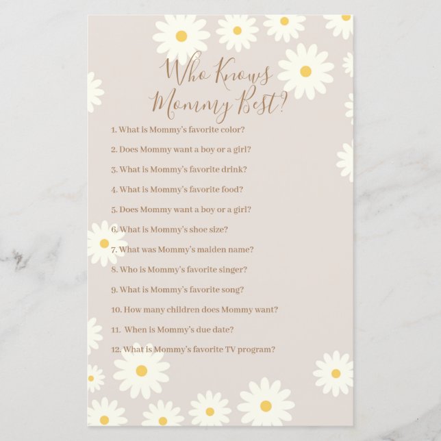 Lámina La margarita blanca bohemia que conoce a mi mejor  (Anverso)