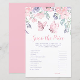 Lámina La mariposa morada rosada de flores adivina el jue