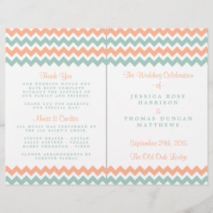 Lámina La moderna colección de Bodas Chevron Peach & Mint