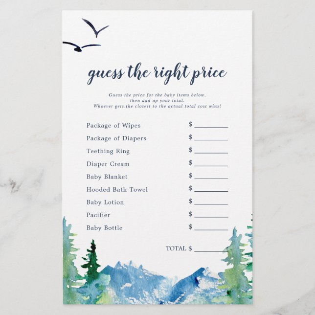 Lámina La montaña rusa adivina el juego de los precios co (Anverso)