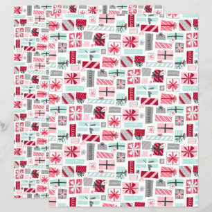 Lámina La Navidad en blanco y rojo presenta papel de cuad