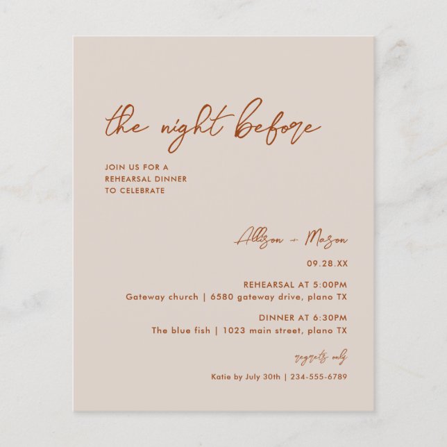 Lámina La Noche Antes De La Cena Del Ensayo, El Presupues (Anverso)