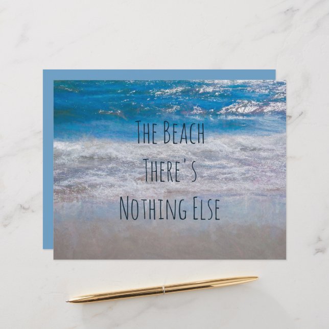 Lámina La Playa Azul Blanco Olas del Océano Tropical Cost (Anverso/Reverso In Situ)