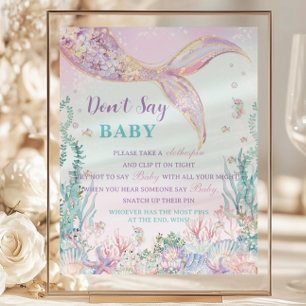 Lámina La sirena de presupuesto Baby Shower no dice juego
