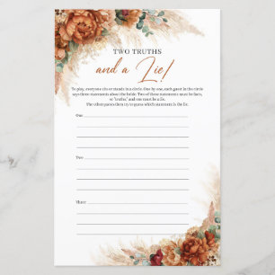 Lámina La terracota moderna de boho pampas Dos verdades y