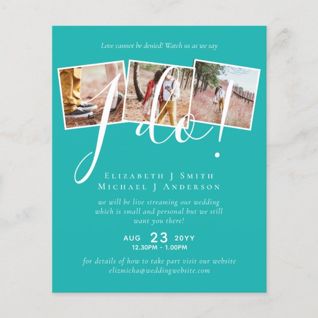 Lámina ¡La transmisión en vivo nos dice que lo hago! Boda (Anverso)