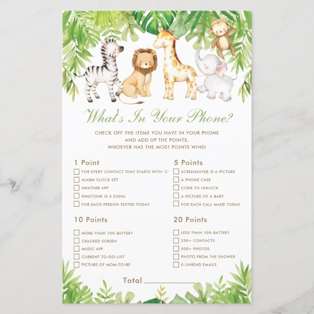 Lámina La vegetación de los animales de la jungla lo que  (Anverso)