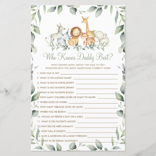 Lámina La vegetación de los animales de la jungla que con (Anverso)