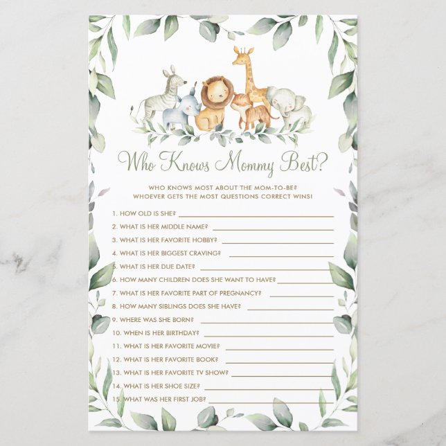 Lámina La vegetación de los animales de la jungla que con (Anverso)