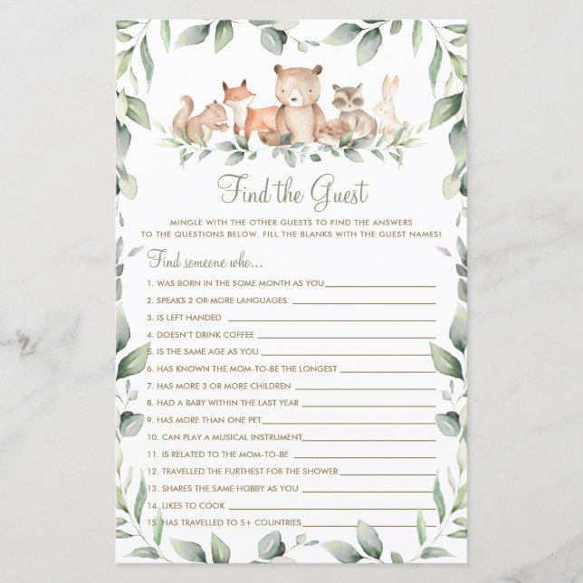 Lámina La vegetación de los animales de Woodland encuentr (Anverso)