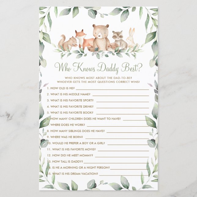 Lámina La vegetación de los animales de Woodland que cono (Anverso)