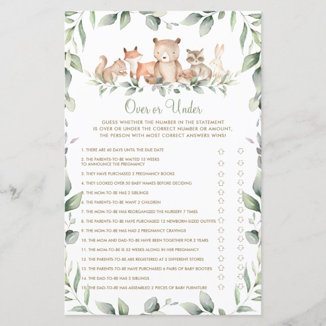 Lámina La vegetación de los animales de Woodland se duerm (Anverso)