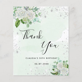 Lámina La vegetación floral de plata de cumpleaños presup