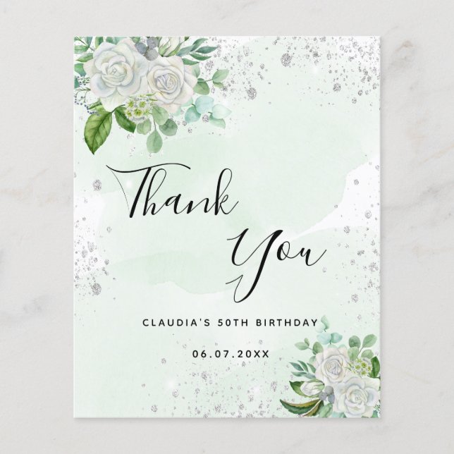 Lámina La vegetación floral de plata de cumpleaños presup (Anverso)