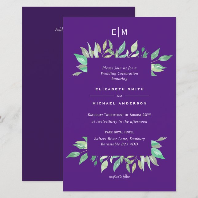 Lámina La vegetación púrpura deja matrimonio presupuestal (Anverso / Reverso)
