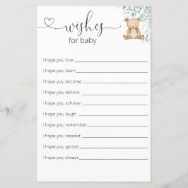 Lámina La vegetación Teddy Bear Los Deseos De Baby Shower