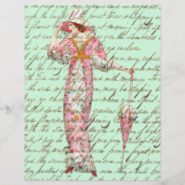 Lámina La vieja escritura de Woman Umbrella del siglo XIX