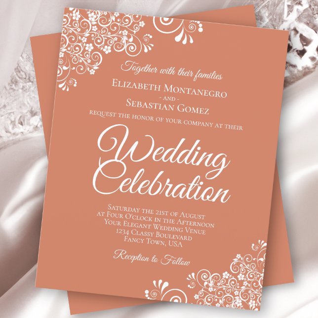 Lámina Lace blanco en la invitación a la boda del presupu (Subido por el creador)