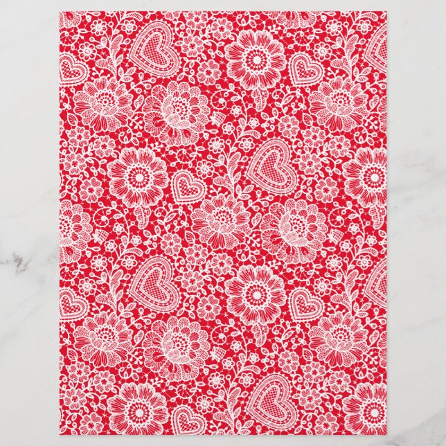 Lámina Lace blanco sobre papel de cuadernillo de artes ro (Anverso)