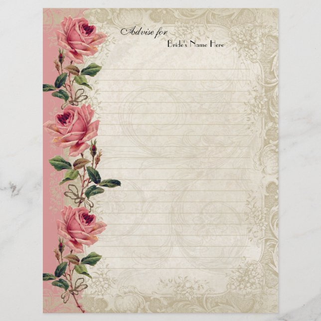 Lámina Lace de Rosa de estilo barroco (Anverso)